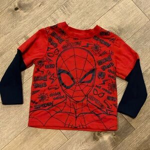 Spiderman t-shirt red and black long sleeve